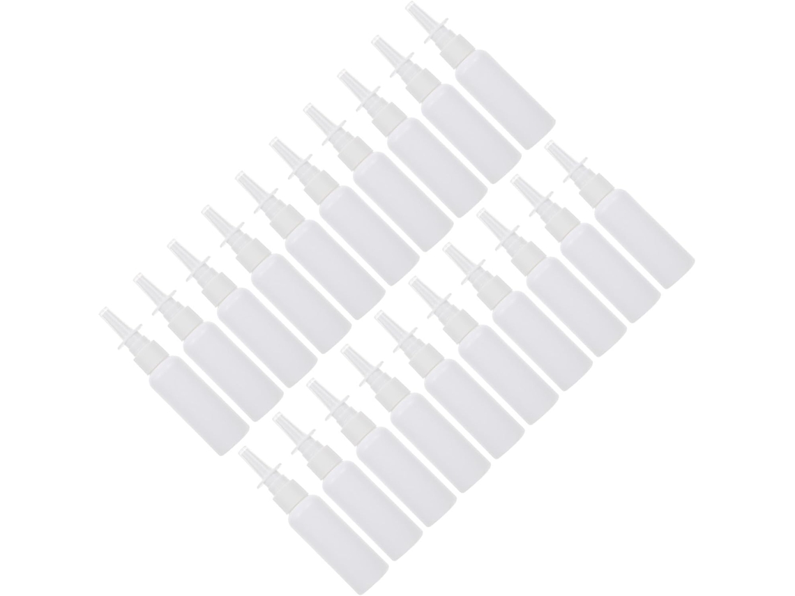 Conjunto De 20 Frascos Spray Cosméticos Compactos Em Pe Branco