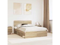 Vidaxl Estrutura Da Cama Com Cabeceira Sonoma 140 X 190 Cm
