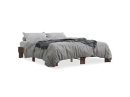Bed Frame, Bed Frames Vidaxl Marrom Madeira Processada (150 X 200 Cm)