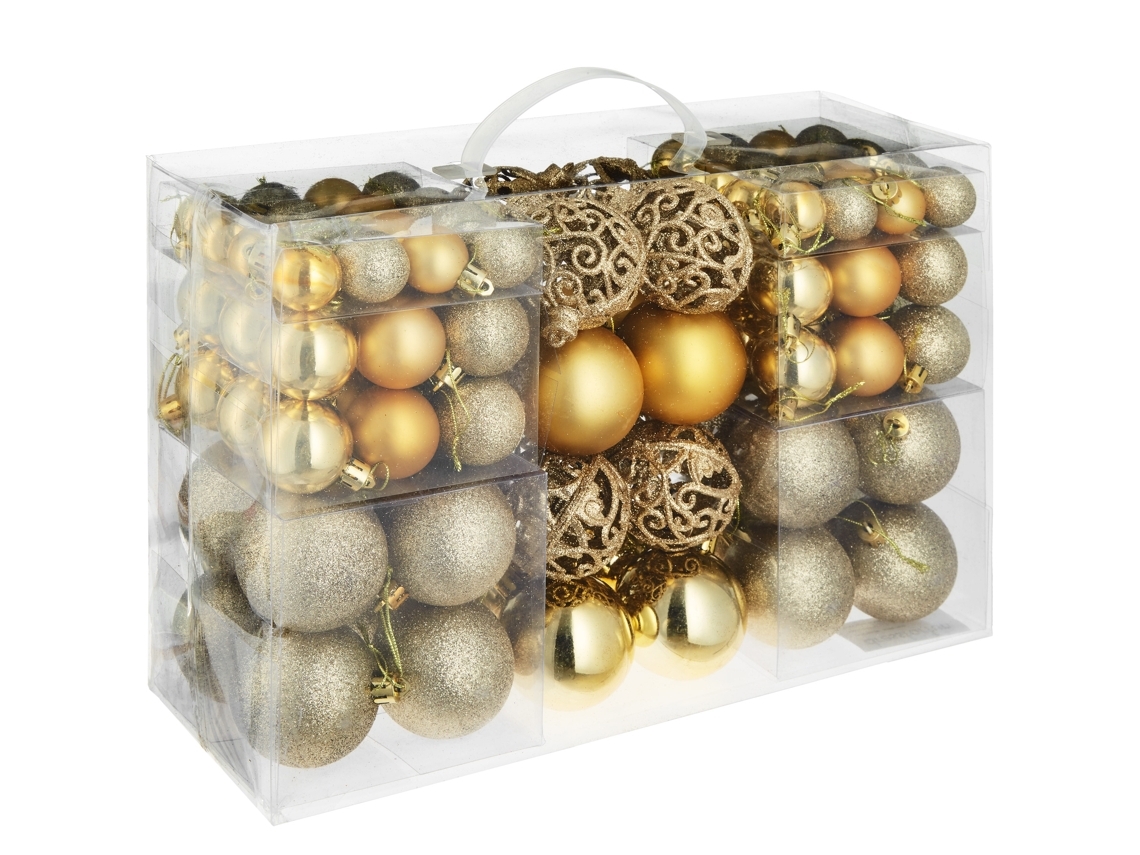 Conjunto  De 100 Bolas De Natal Douradas*