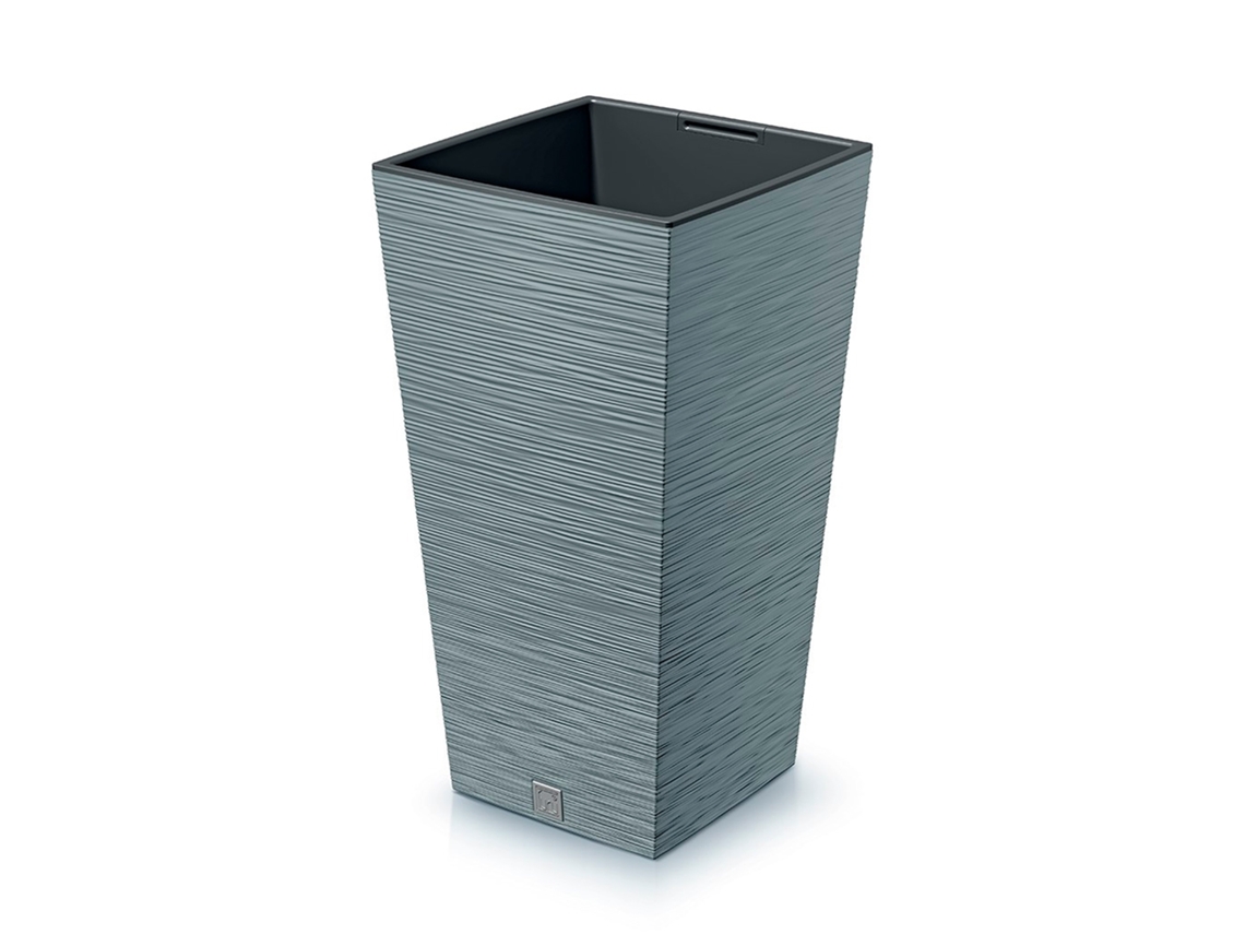 Vaso De Plantas Na Cor Cimento Com Reservatório, 20 X 20 X 38 Cm, Capacidade De 5 L.