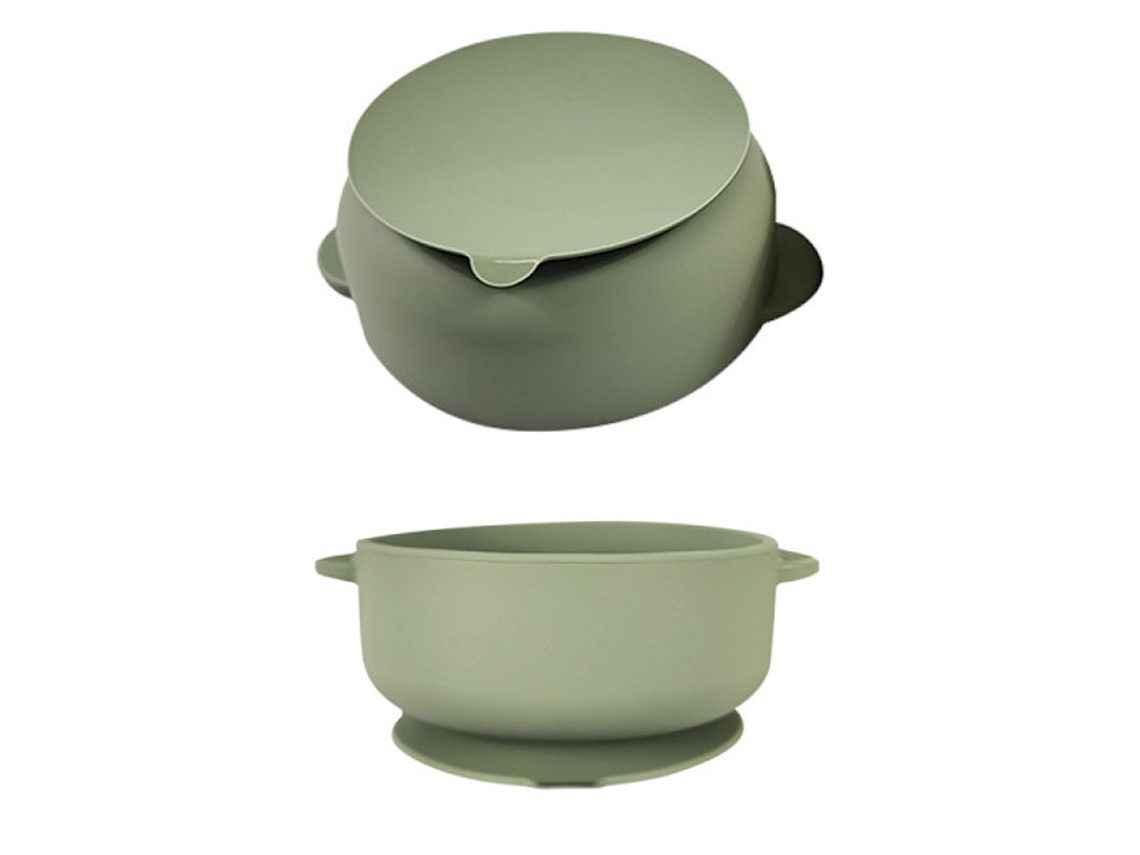 Conjunto De 2 Tigelas Infantis Na Cor Verde Militar
