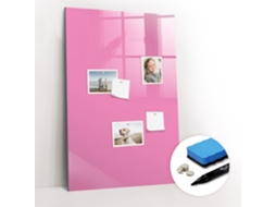 Quadro De Vidro Magnético Cor Rosa Para O Quarto Das Crianças Espelharte (60x90 Cm)