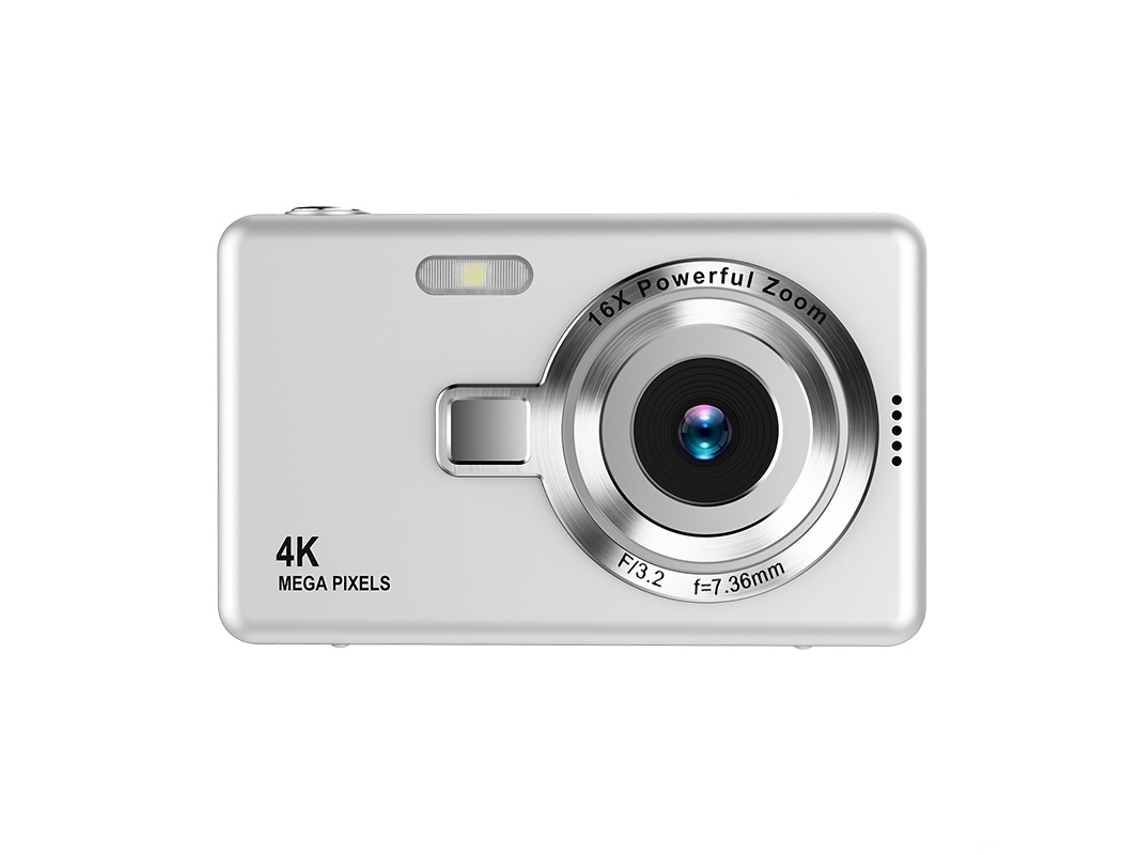 Câmera Digital Portátil 4k Hd Com Foco Automático E Luz De Preenchimento  (prata)
