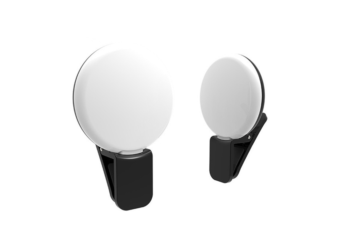 2 Unidades De Luzes Led Universais Redondas Com Clipe Para Celular, Ideais Para Selfies.