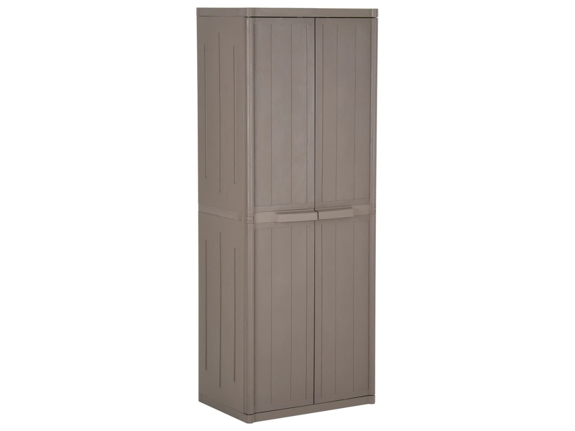 Vidaxl Móvel Arrumação Jardim 65x45x172 Cm Pp Aspeto Madeira Castanho