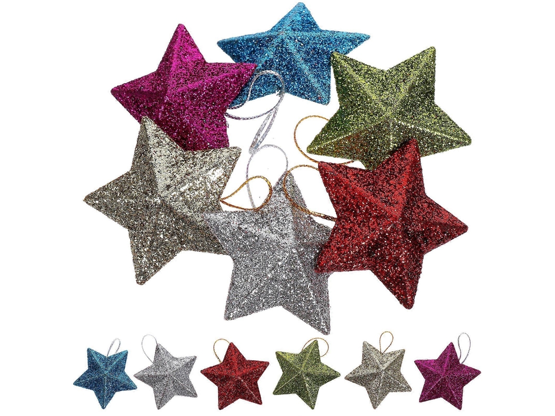 12 Enfeites Para Pendurar Em Árvores De Natal, Estrelas Penduradas, Decorações Para Árvores De Natal Olysi Shop
