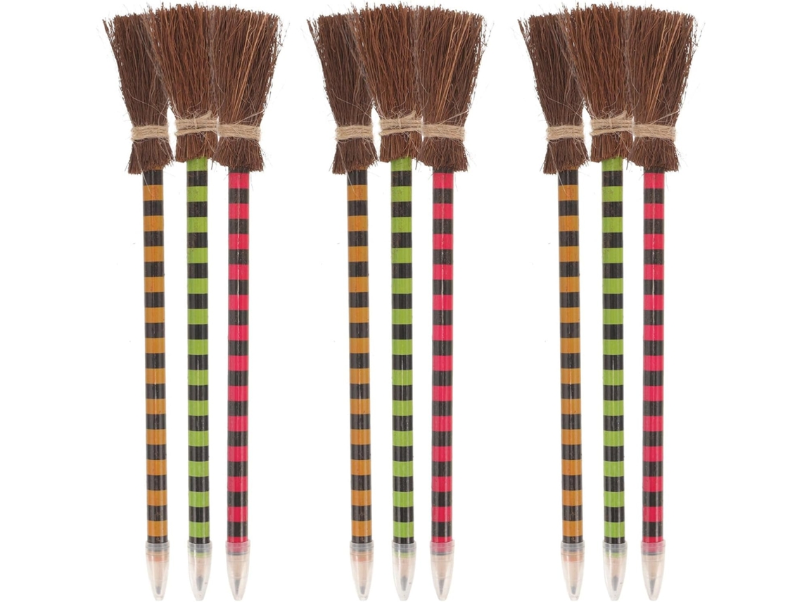 9pièces Crayons Thématiques Balai Bois De Pour Dessin Et Écriture