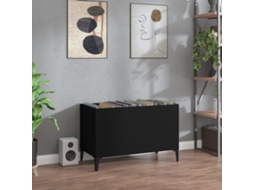 Vidaxl Armário Para Discos 74,5x38x48 Cm Derivados De Madeira Preto
