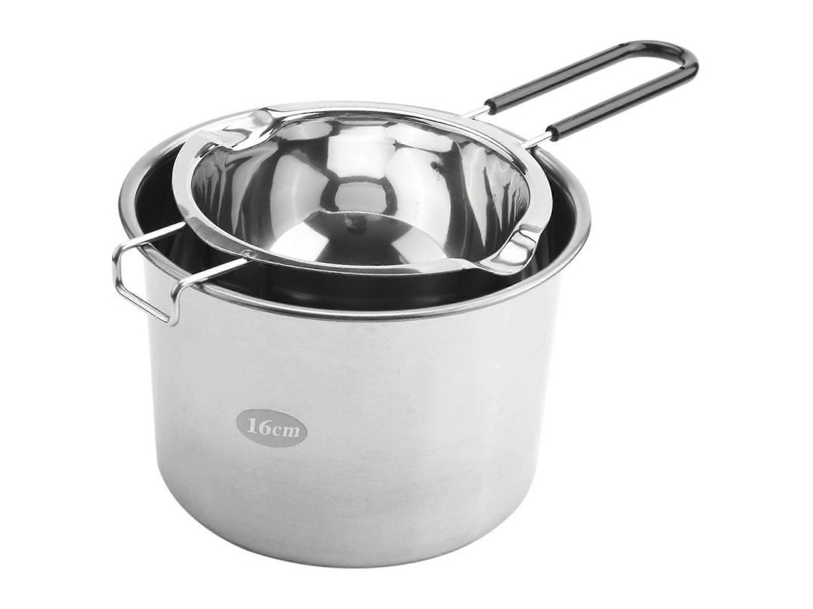 Panela De Cozimento Duplo Em Aço Inox 304 Com 2 Peças Ideal Para Derreter Chocolate E Culinária Prata