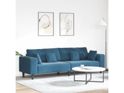 Vidaxl Sofá Azul 250 X 77 X 76 Cm Veludo
