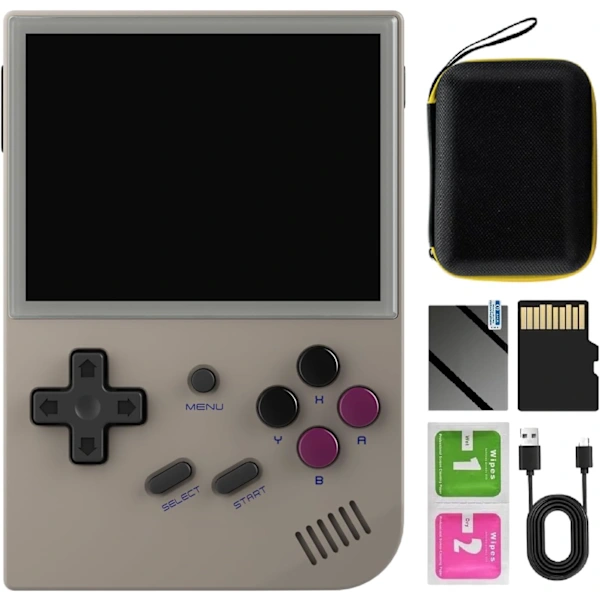 Console Portátil Retrô com 5500 Títulos Clássicos, Tela Ips de 3,5 Polegadas AQUAFORGE