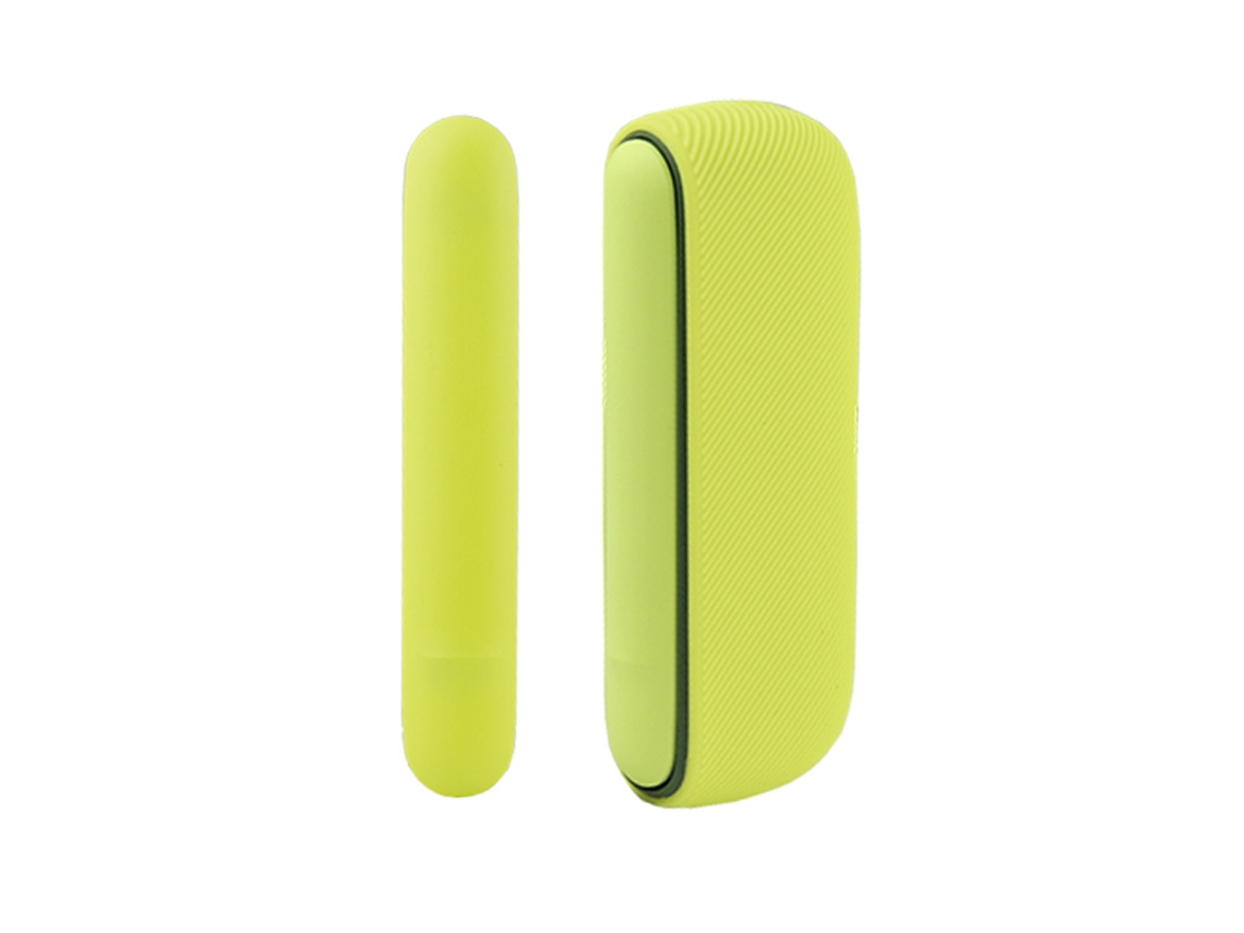 Capa Para Iqos Iluma Modelo De Abertura Lateral Adicionar Painéis Laterais 13x9.5x3cm Silicone Amarelo Fwinl