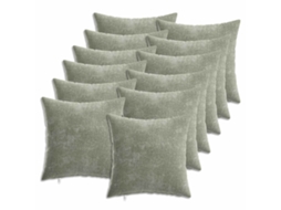 Vidaxl Capa Almofada 12 Unid. Heerlen Verde 40 X 40 Cm Tecido Chenille