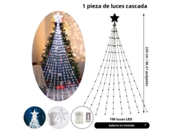 (luz Branca, Alimentada Por Bateria) Cordão De Luzes Em Formato De Estrela De Cinco Pontas, Com 2 Metros De Comprimento, À Prova D'água.