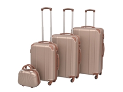 Vidaxl Conjunto De Tróleis Em Estojo Rígido 4 Pcs Champanhe