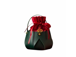 Sacola De Presente De Maçã De Natal Couro Verde Escuro Embalagem Opp Simples