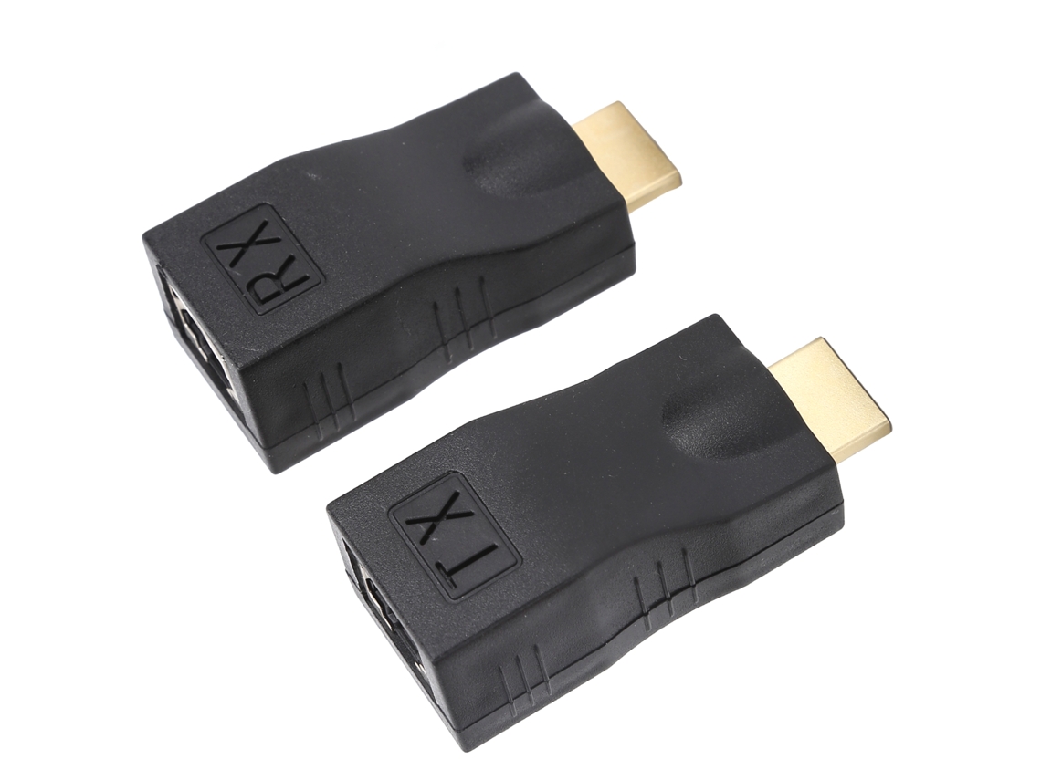 Adaptador Extensor de Interface Multimídia de Alta Definição para RJ45 Cat5e/Cat6 com Transmissão de 30 metros | S/MARCA
