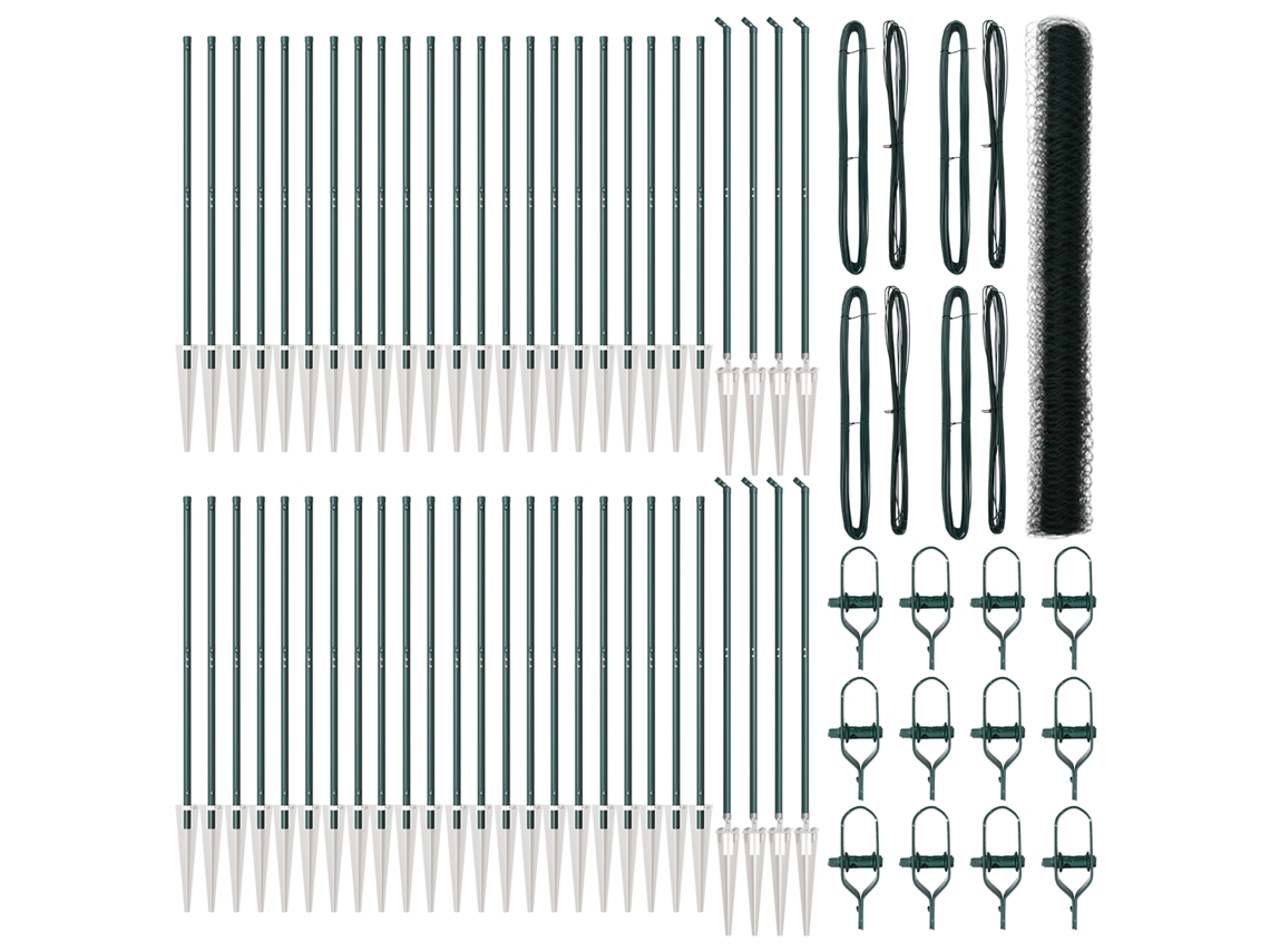 Conjunto 1 Cerca Externa Vidaxl Verde Aço (100 X 1,6 M)