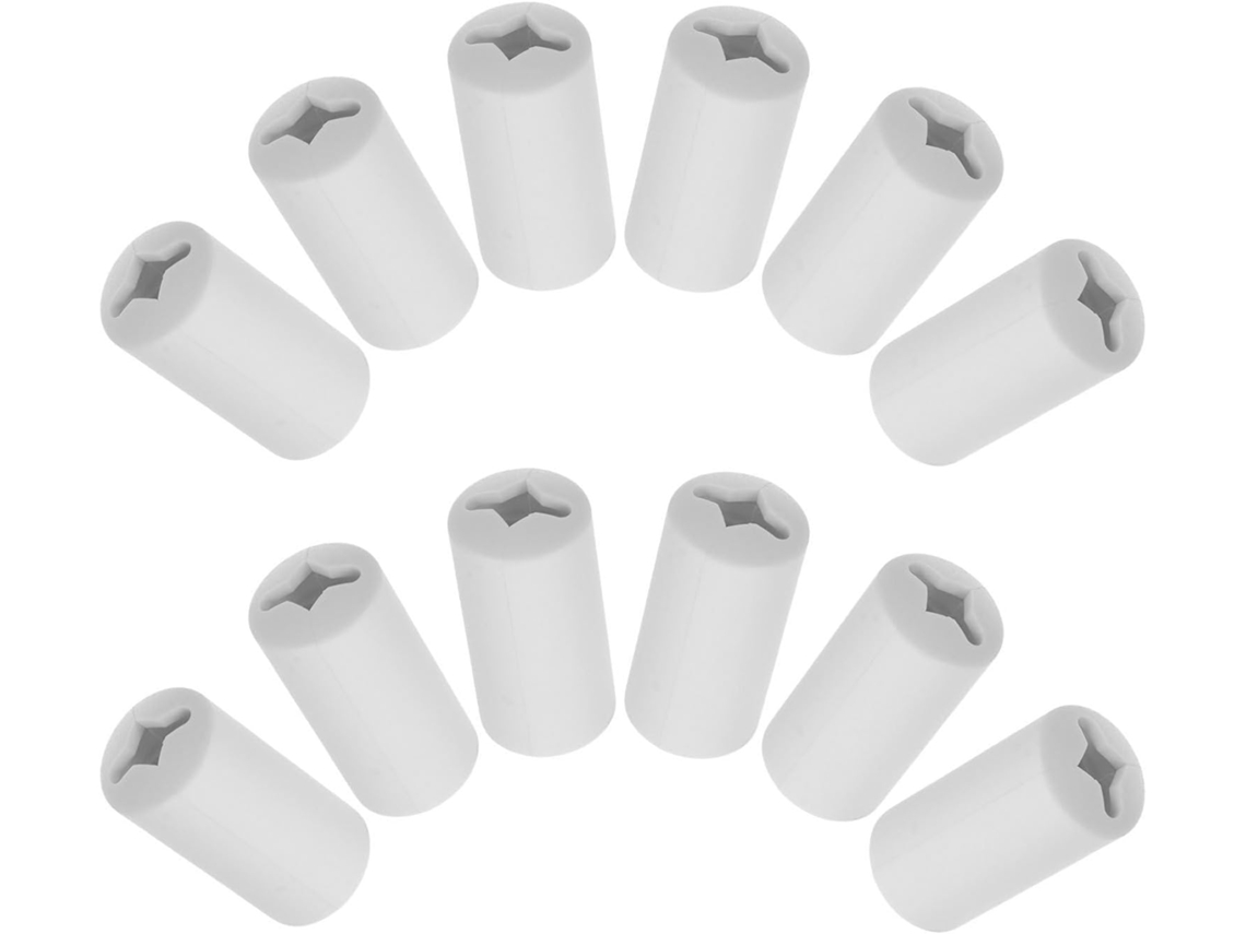 Inoomp Conjunto De 12 Cordões Cortina Deslizantes Segurança Removíveis Em Plástico Branco, Compatíveis Com Mecanismos De