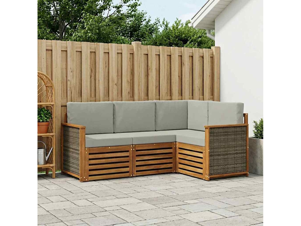 Vidaxl Conjunto De Sofás Para Exterior 4 Unid. Poliéster