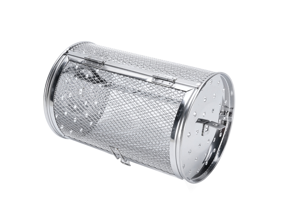 Gaiola de Grelhado Rolante Inox Lavável para Amendoins Café e Nozes | S/MARCA