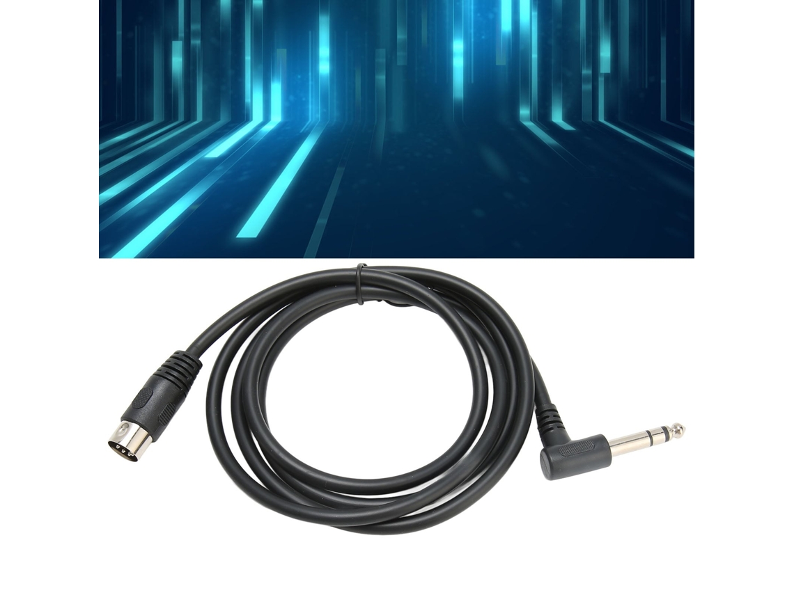 Cabo Lurelia USB Midi Din 5 Pinos 6,35 mm 90° 4,9 Pés, Interface para Teclados, Pianos e Sintetizadores, Microfones