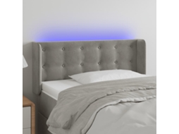 Cabecero de terciopelo con luces LED 93x16x78/88cm Gris Claro
