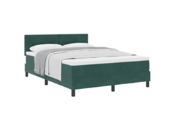 Maison Exclusive - Cama Box Com Cabeceira Verde Escuro 160 X 200 Cm Veludo
