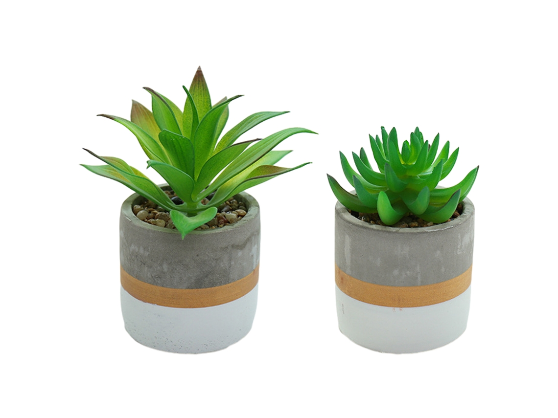 2 Peças de Mini Suculentas Simuladas em Vaso Ornamentos Criativos de Moda Plantas Artificiais NEVEANCE