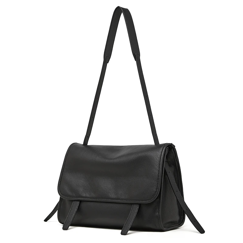 (3288-preto) Nova Bolsa Feminina Em Couro Genuíno 2026, Estilo De Designer De Luxo, Bolsa De Ombro Feminina