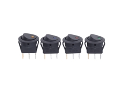 4 Unidades Interruptores de Luz Led Redondo 12v 3 Pines 2 Posiciones para Barco Interruptor Rocker Toggle