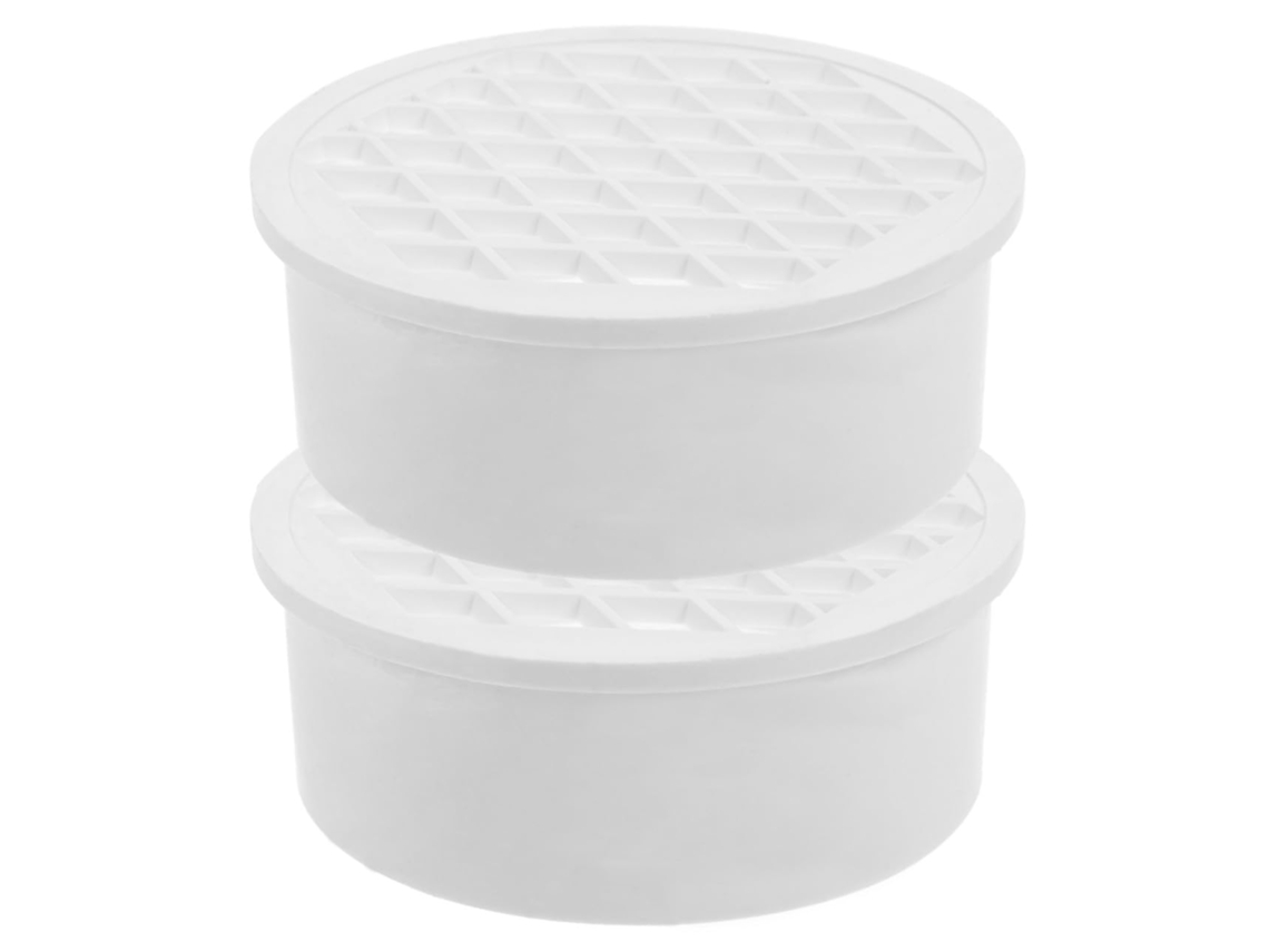 Filtro De Ralo De Piso Em Pvc Branco, Pacote Com 2 Unidades, Inserção Reta | Tubo, Varanda E