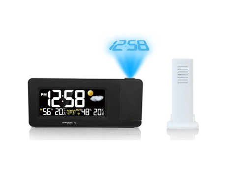 Novo Majestic Wt249 Despertador Digital Preto Barométrico Com Sensor De Temperatura New Majestic