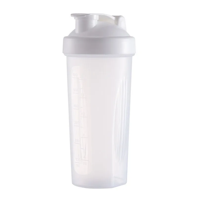 Garrafa Portátil À Prova de Vazamentos de 600ml para Proteína em Pó com Balança e Copo Misturador. MDUG (branco)