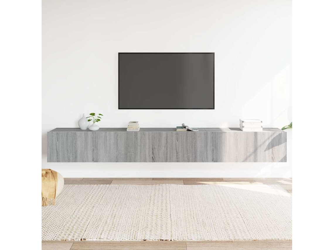 Vidaxl Conjunto Móveis De Tv 3 Pcs Madeira Processada Sonoma Cinza
