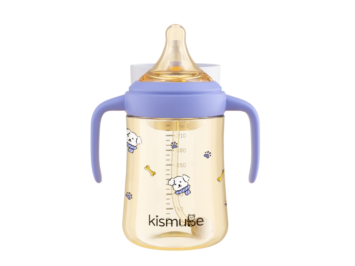 Flip-top Baby Bottle With Integrated Lid And Direct Drinking Cup For Babies Over 6 Months Old With Strawazul Com Chupeta 300ml