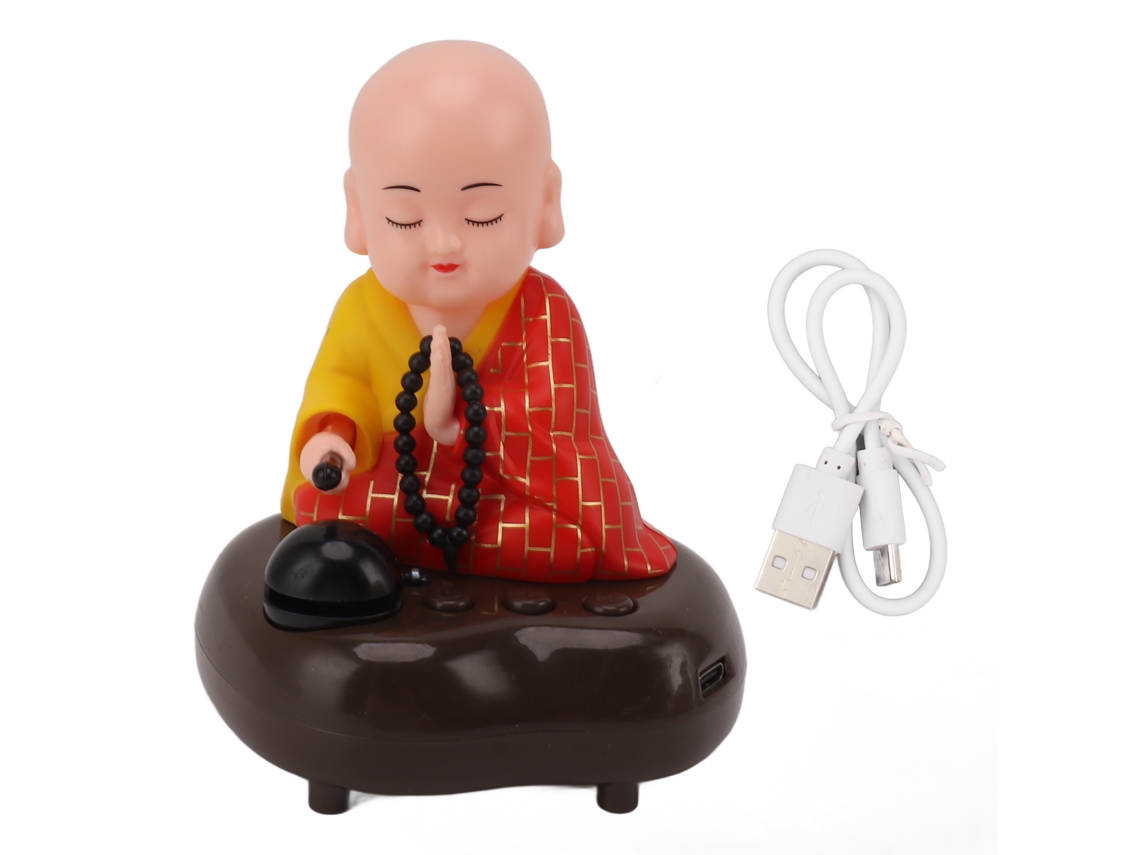 Figura de Monje Pequeno com Música e Led para Carro e Casa | S/MARCA