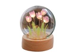 Luz Noturna Tulipa Roxa Decoração Caseira Quarto Escritório