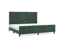 Bed Frame With Headboard, Bed Frames With Headboards Vidaxl Verde Veludo (200 X 200 Cm)