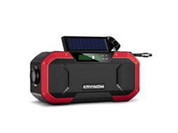 Rádio De Emergência Com Manivela Solar 5000mah Carregador Portátil Luz Flash Acampamento Ao Ar Livre Rádio De Sobrevivência Vermelho*