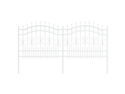 Conjunto 1 Cerca Para Jardim Vidaxl Branco Aço Revestido A Pó (240 X 140 Cm)