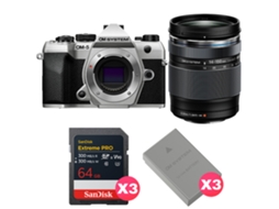 Om 5 Mark Ii Prateado + 14 150mm F/4 5.6 Ii + 3 Sandisk 64gb Extreme Pro Uhs ii Sdxc + 3 Om System Bls 50 + Ebook Pricedirect OM SYSTEM