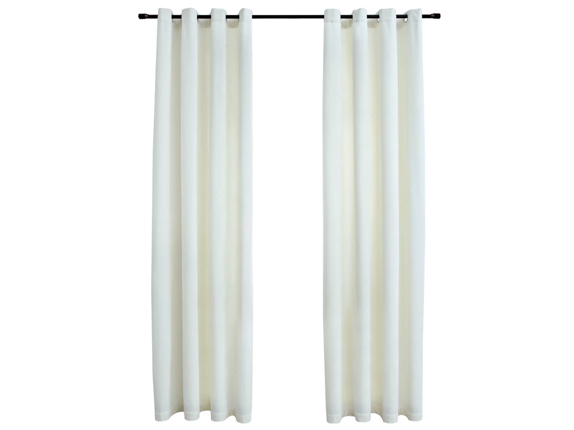 Maison Exclusive - Cortinas Blackout Com Argolas 2 Pcs 140x245 Cm Veludo Creme