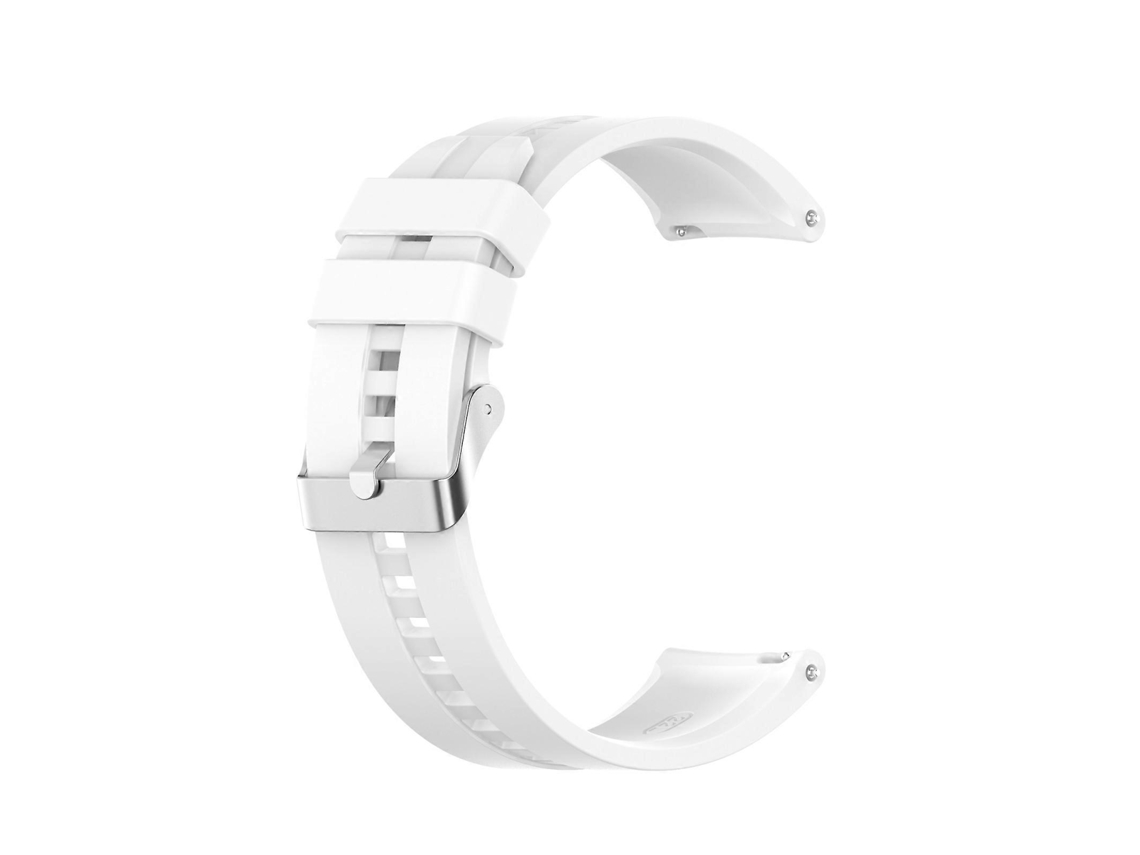 Pulseira De Silicone Para Huawei Watch Gt 2 46mm Com Fivela Prateada (branca)