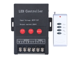 Controlador Rgb Led Pwm Com Controle Remoto Para Fita Led Colorida 5v-12v-24v