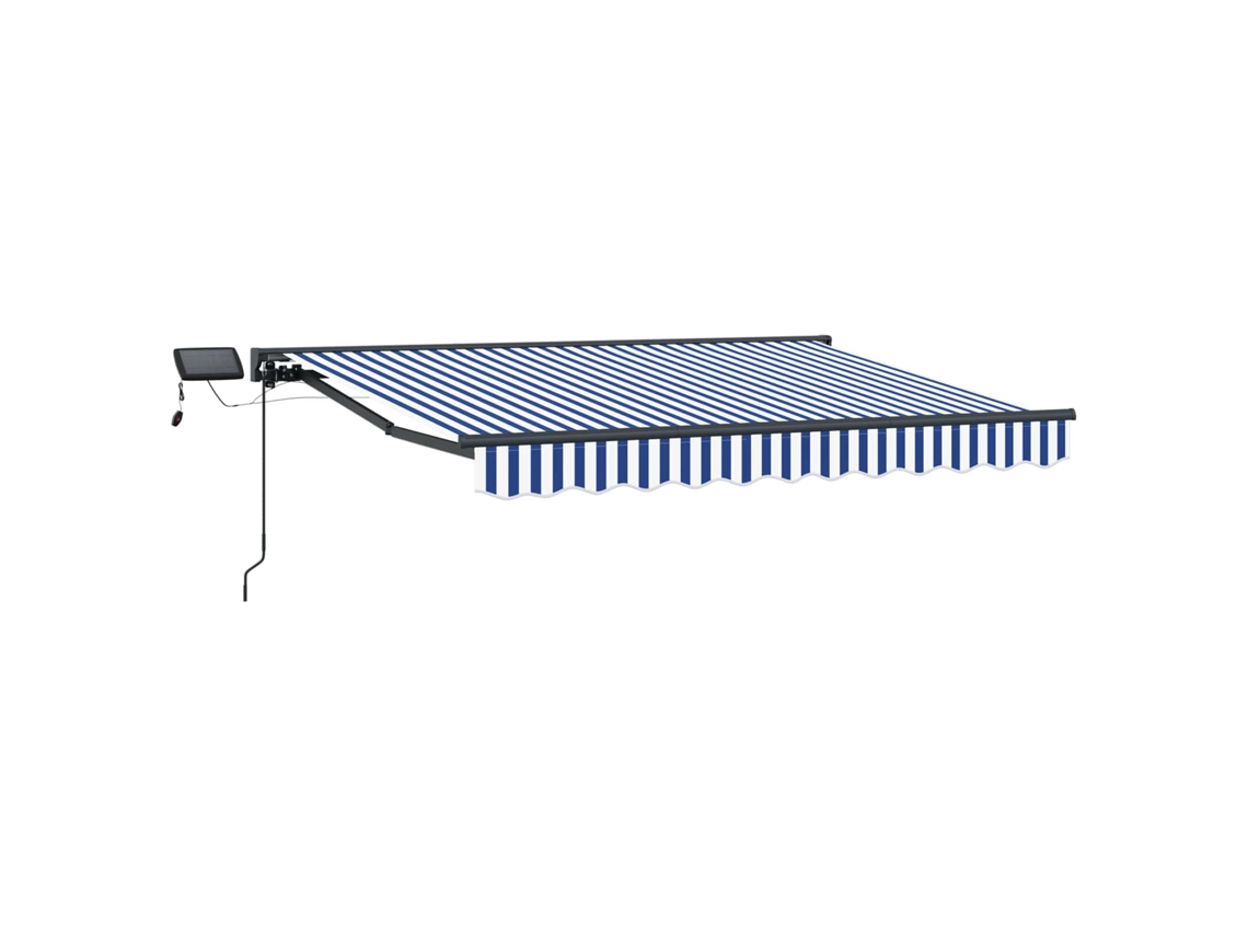Vidaxl Estrutura De Toldo Manual Com Leds Azul E Branco 3,5 X 2,5 M