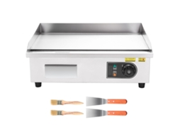 Chapa Elétrica 3200 W 535 X 300 Mm, Controle De Temperatura 50 A °c, Grelha Bancada Aço Inoxidável Com Superfície Plana, 4 Almofadas Para Os Pés