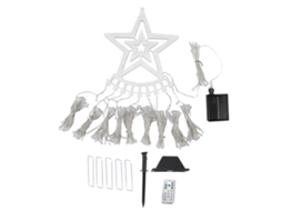 Luzes de Cascata Solar 350led 8 Modos com Controle Remoto para Exterior Natal Branco