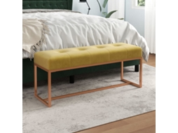 Vidaxl Banco 110x36x45 Cm Veludo Amarelo-mostarda